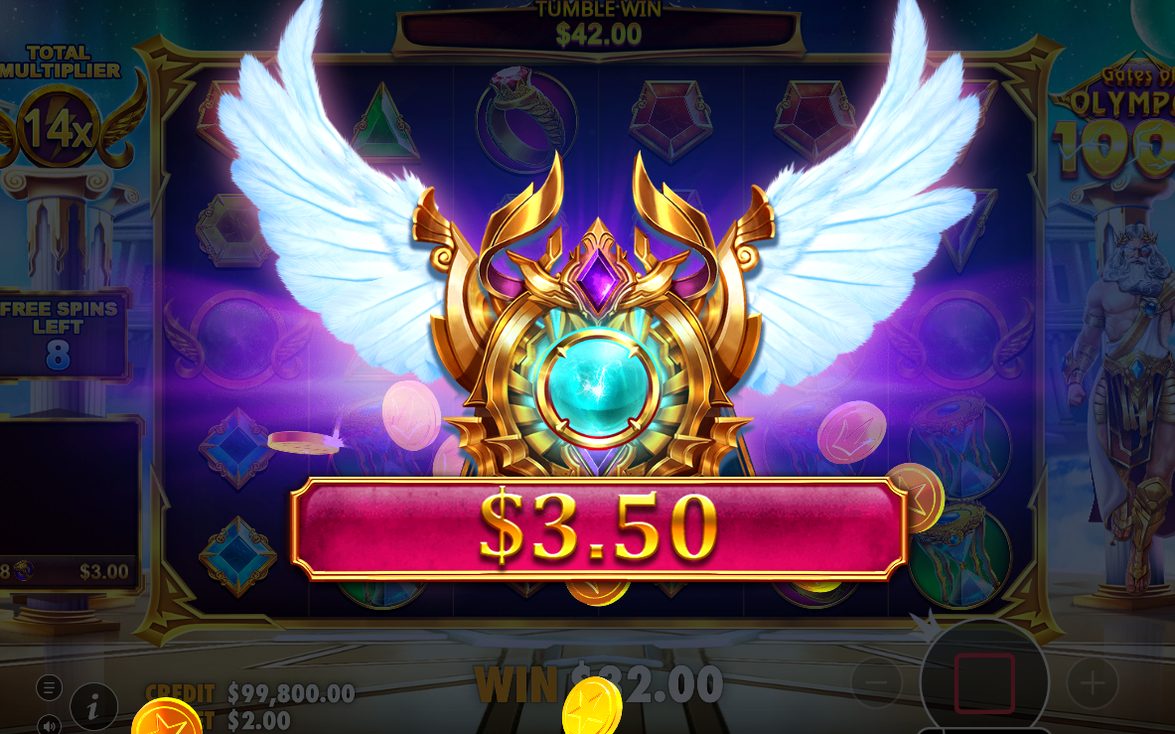Free Spins en cours, avec le total multiplicateur